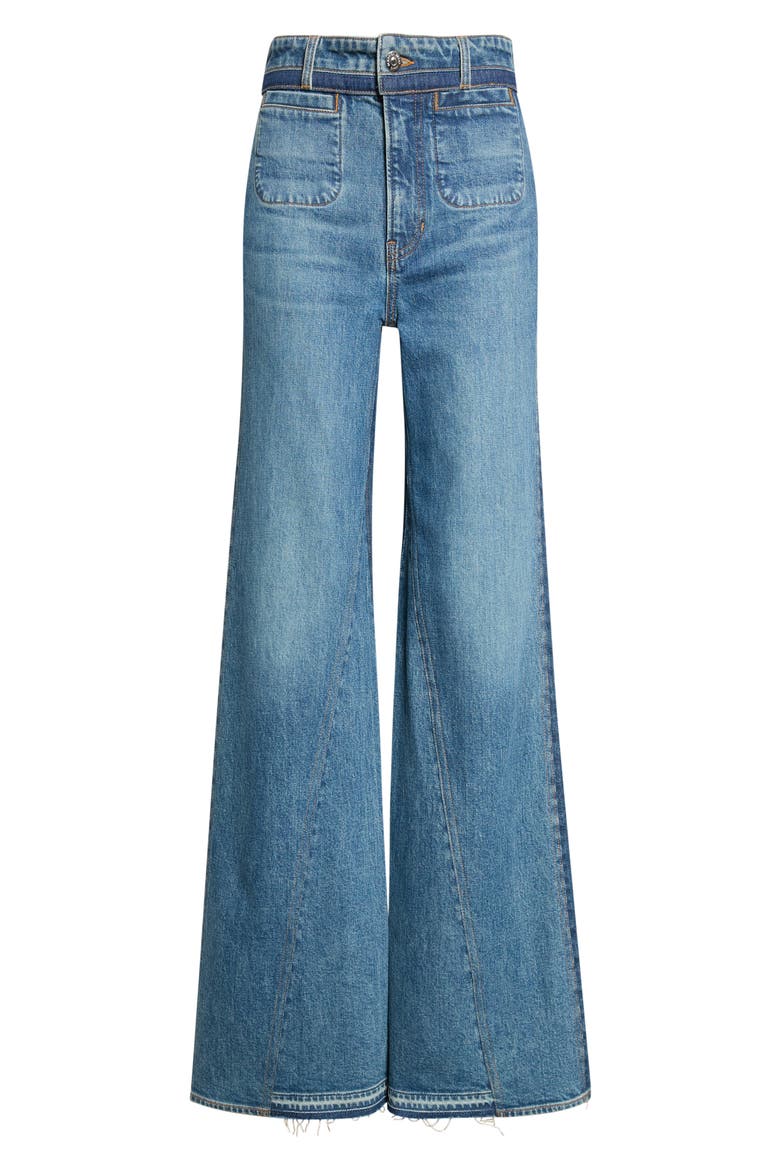 Crosbie Colorblock High Waist Wide Leg Jeans, Alternate, color, HALL OF FAME