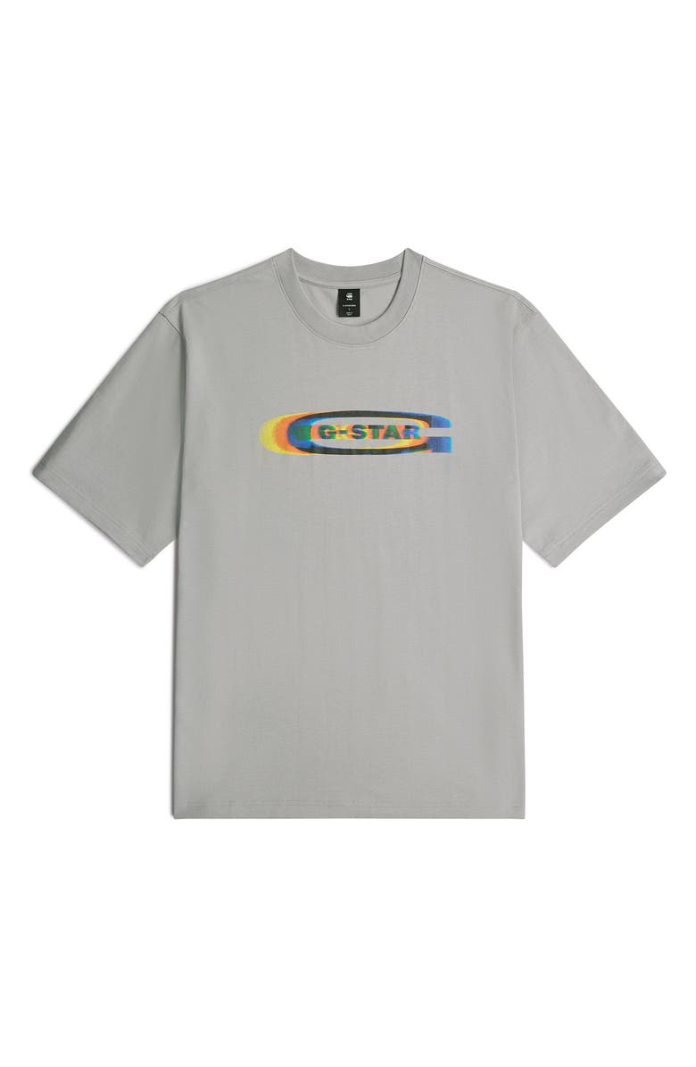 G-STAR Color Shift Old Skool Box Logo Organic Cotton Graphic T-Shirt, Alternate, color, Grey Alloy
