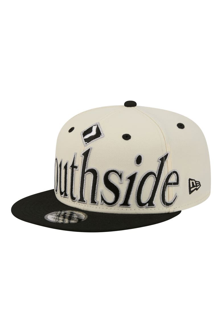 Men's New Era Cream Chicago White Sox Oversized Slogan 9FIFTY Snapback Hat, Alternate, color, Cream