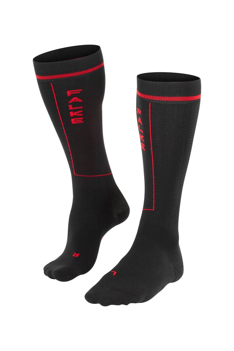 Impulse Knee High Running Socks, Main, color, Black
