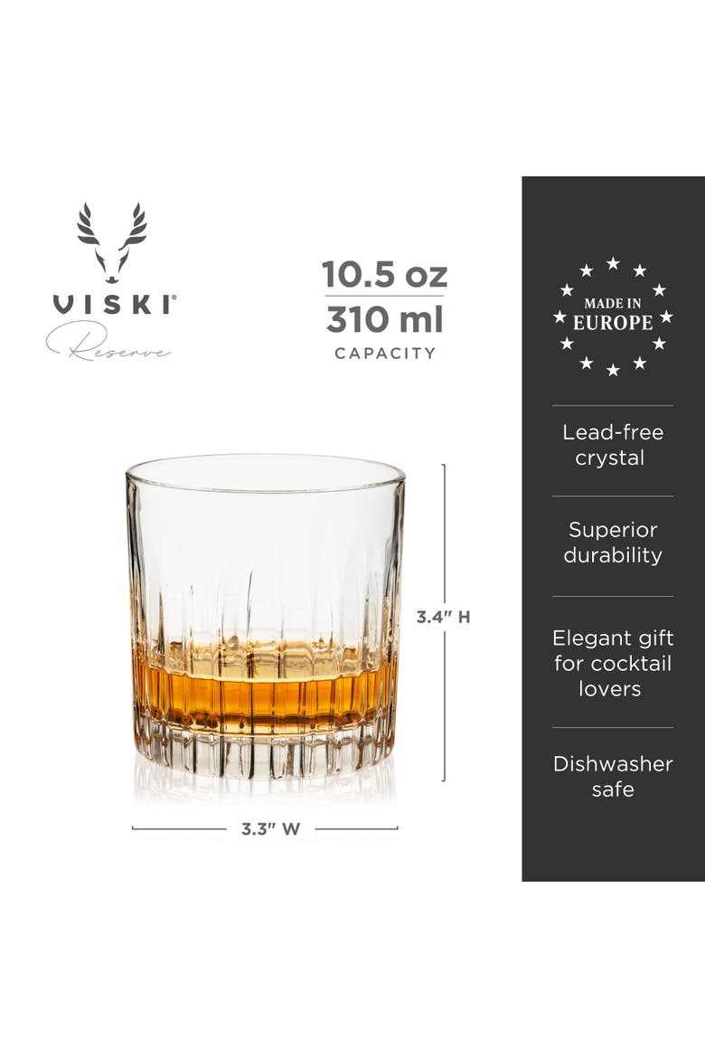 Reserve Milo Crystal Neat Glasses Set of 4, Alternate, color, Clear