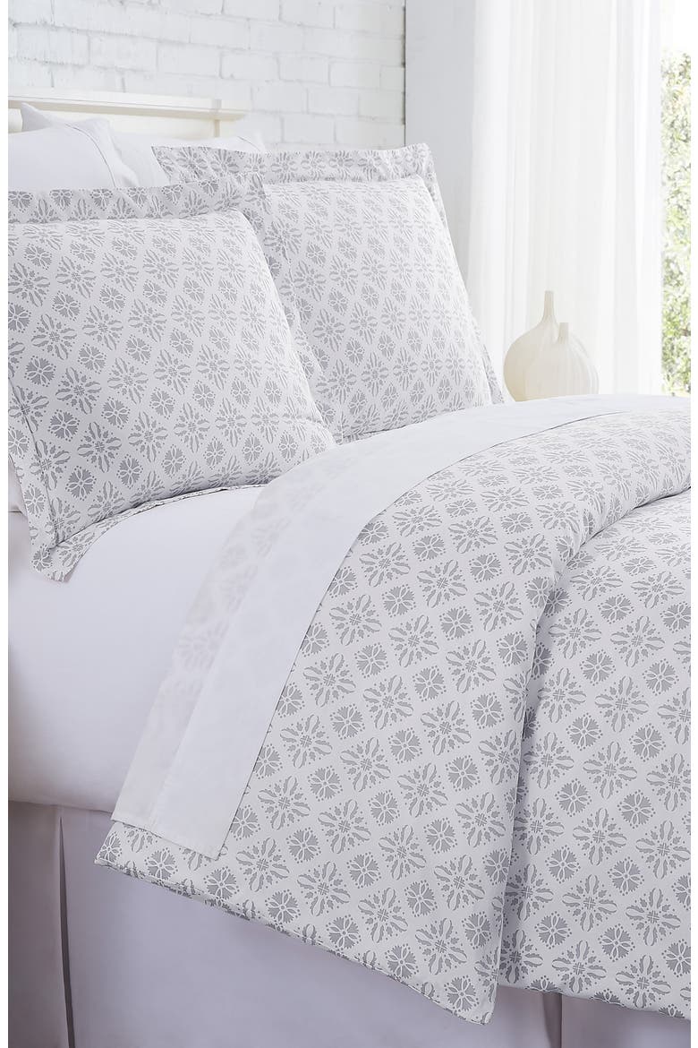 Premium Collection 300 Thread-Count Long Staple Cotton Oversized Duvet Cover Set, Main, color, AZTEC DREAMS GREY