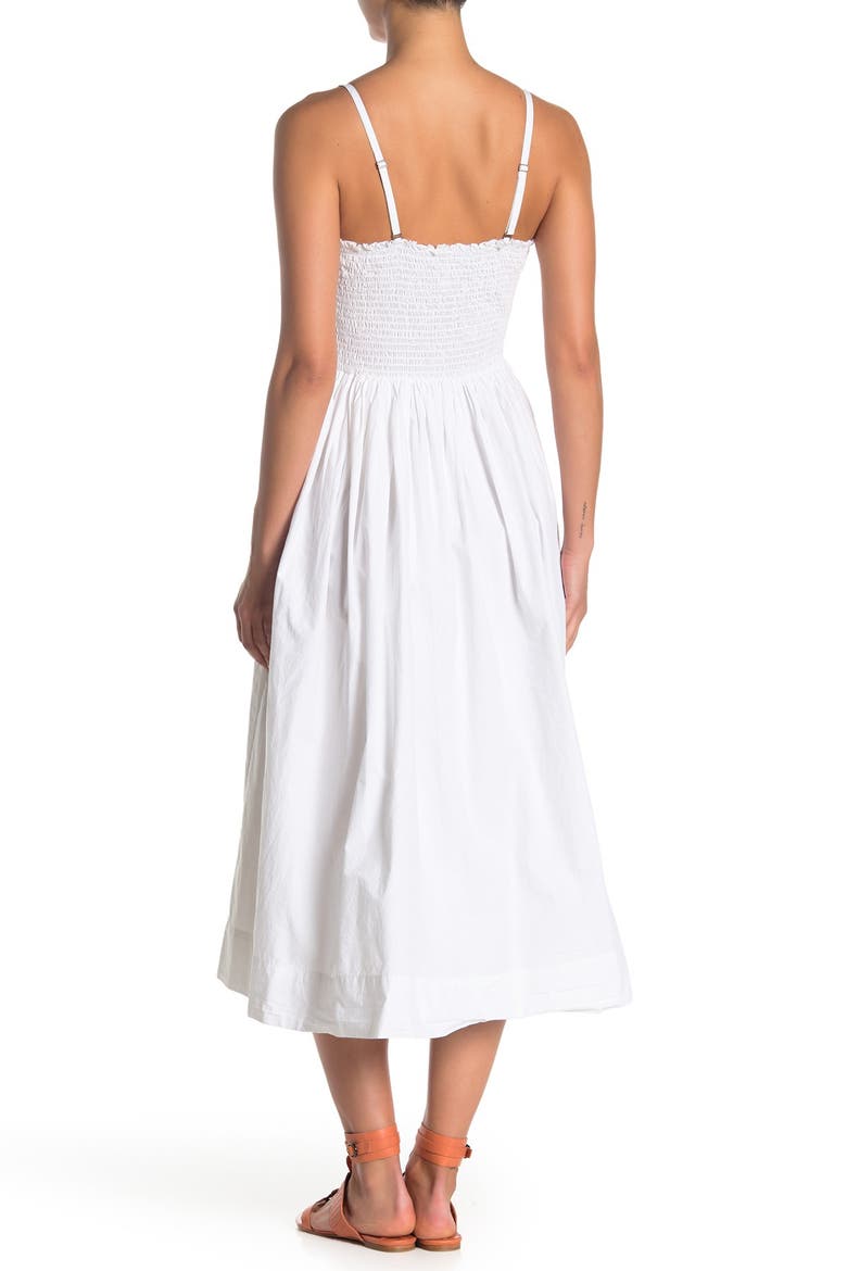 Lilah Strapless Midi Dress, Alternate, color, WHITE