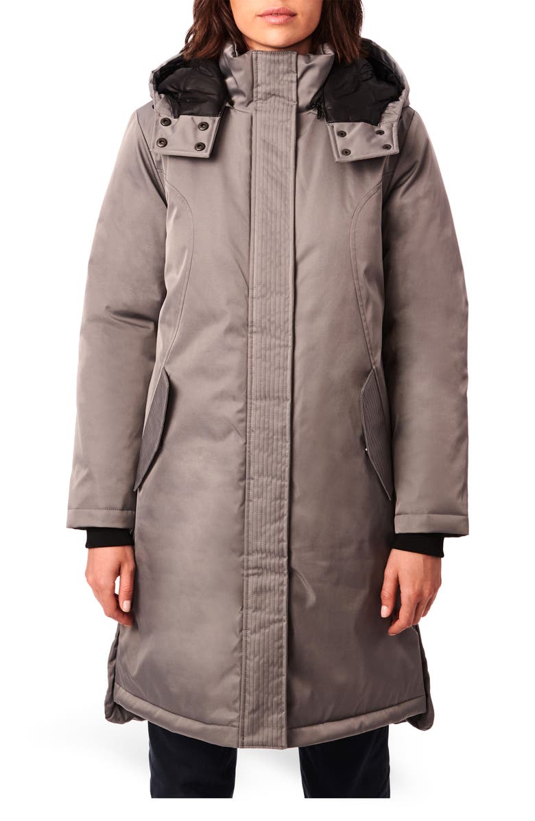Bernardo Micro Breathable Water Resistant Recycled Polyester Raincoat, Main, color, Cobblestone