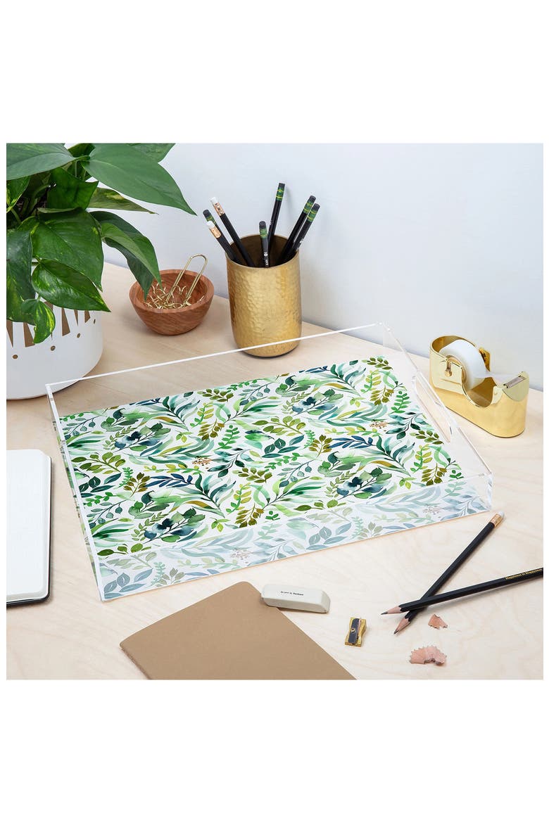 Botanic Retreat Acrylic Serving Tray, Alternate, color, GREEN