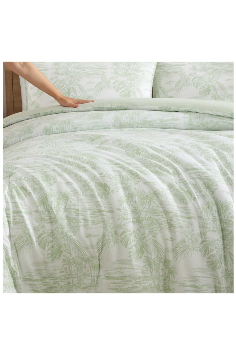 Beach Bluff Toile Cotton Comforter & Sham Set, Alternate, color, LIGHT GREEN