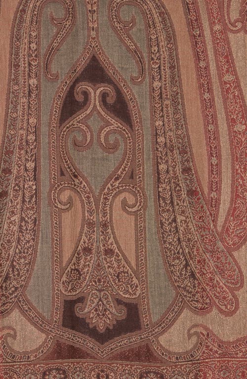 Vince Camuto Paisley Lurex Knit Scarf In Brown