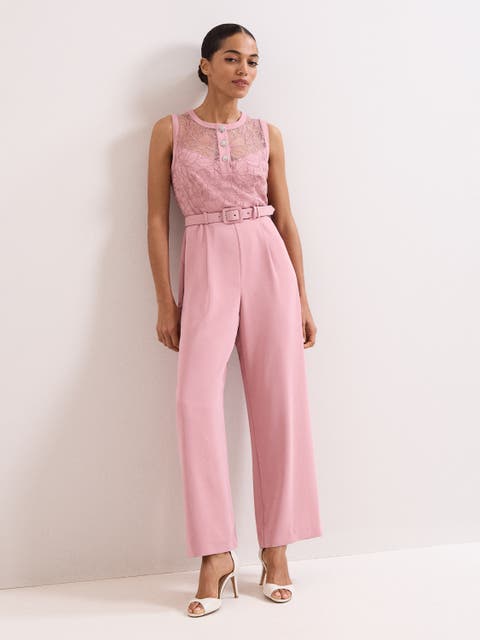 Ivanna Lace Bodice Belted Jumpsuit