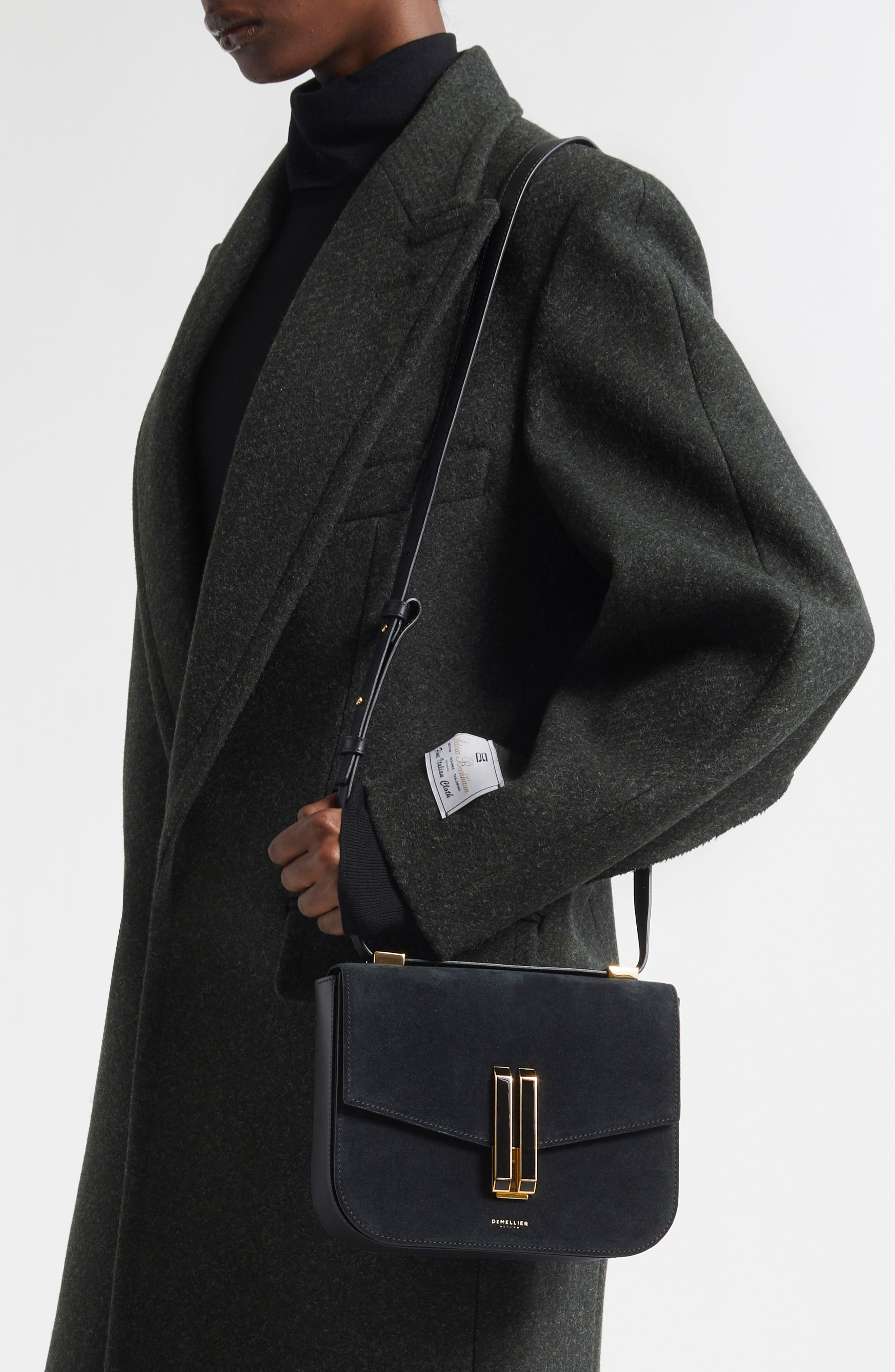 DeMellier Vancouver Leather Crossbody Bag, Alternate, color, Black Black Enamel