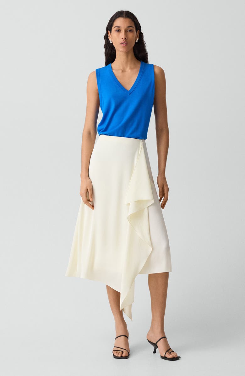 Theory Convertible Satin Skirt, Alternate, color, Lemongrass
