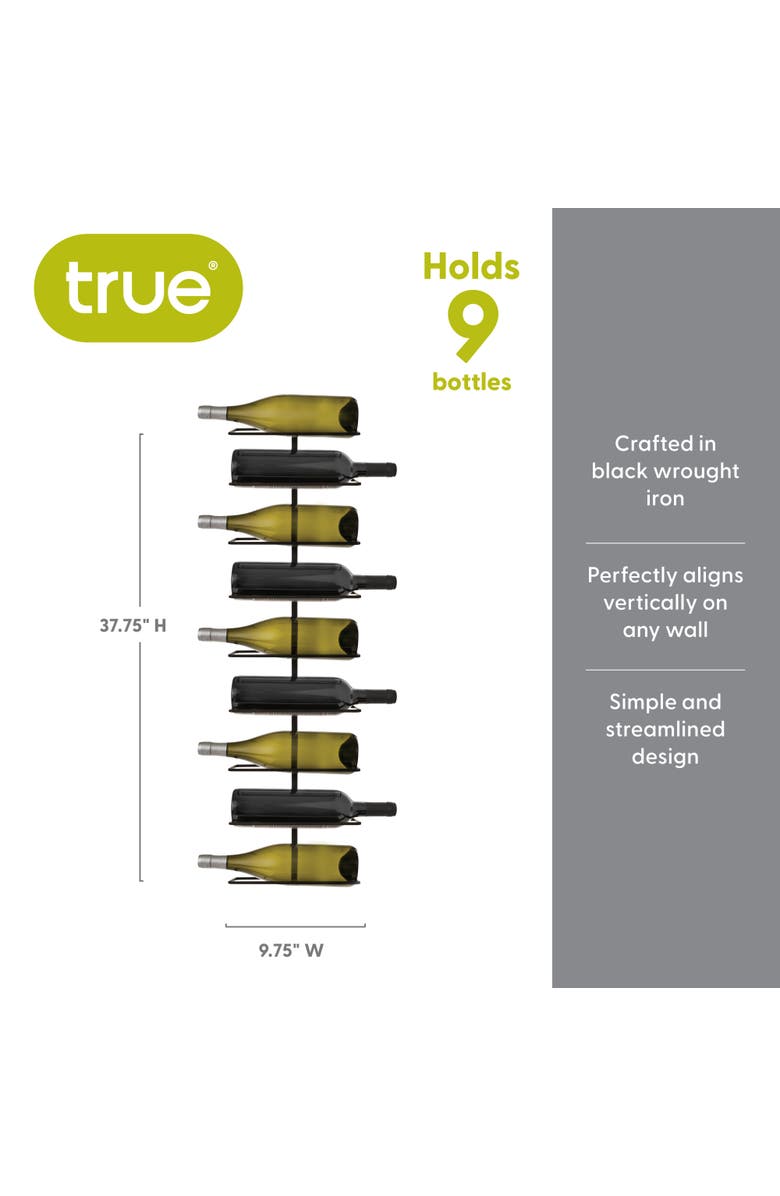 true Align Wall-Mounted Wine Rack, Alternate, color, Black