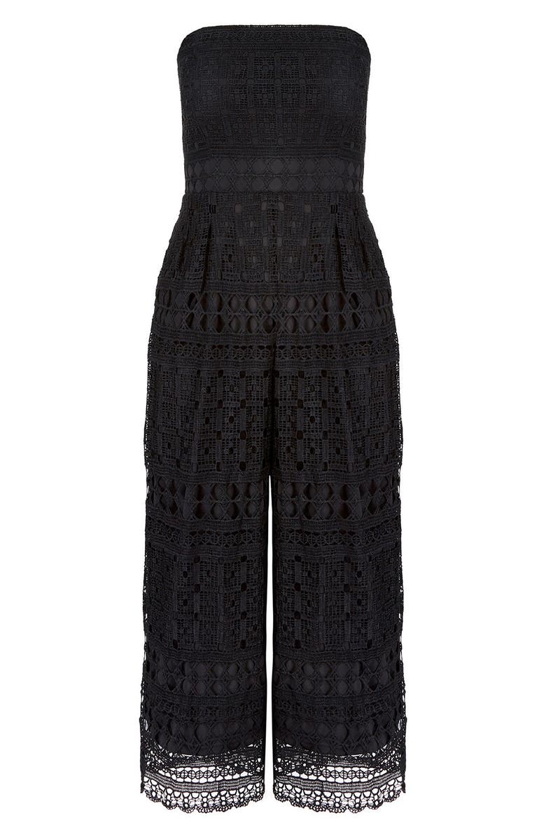 City Chic Crochet Strapless Jumpsuit, Alternate, color, 