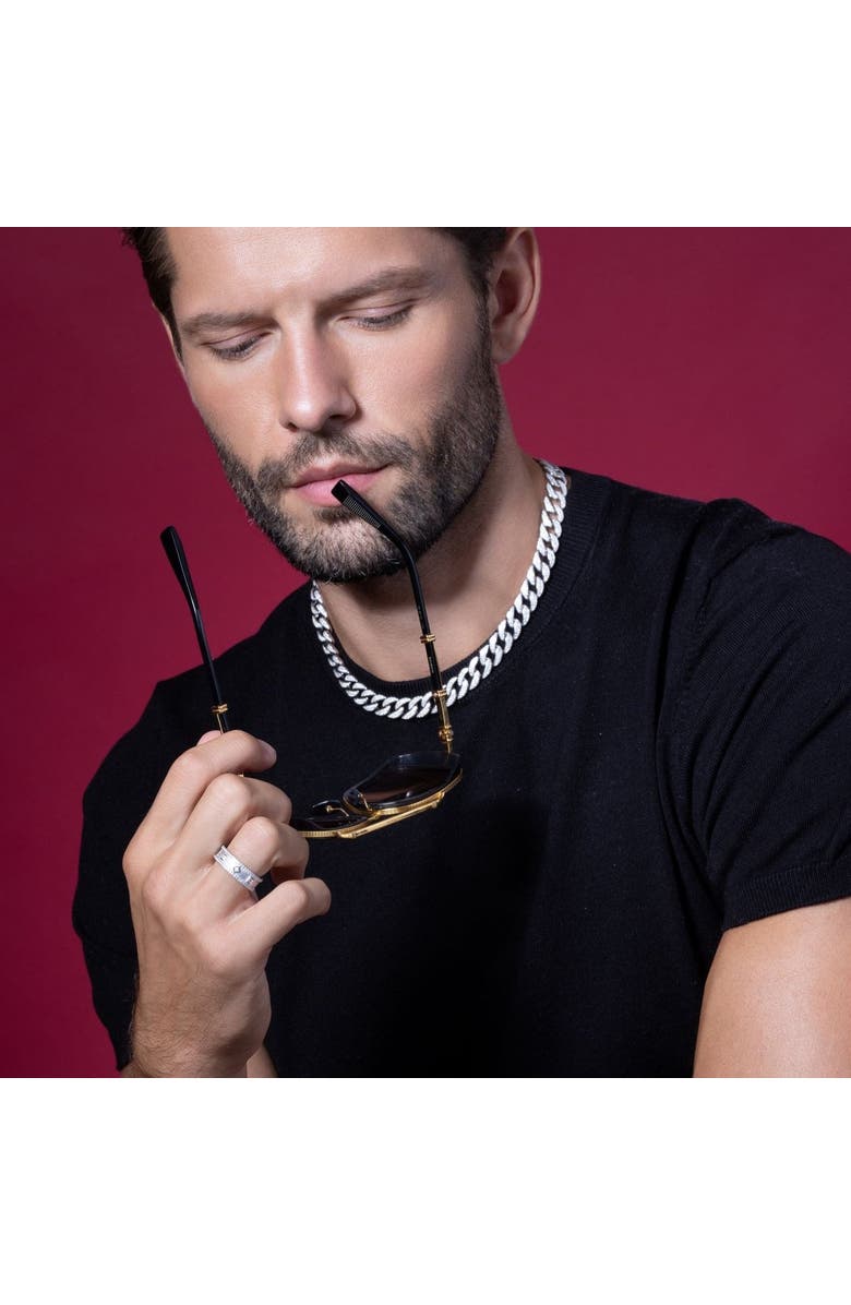 Anna Zuckerman Men's Byzantine Diamond Crystalline Band, Alternate, color, Platinum