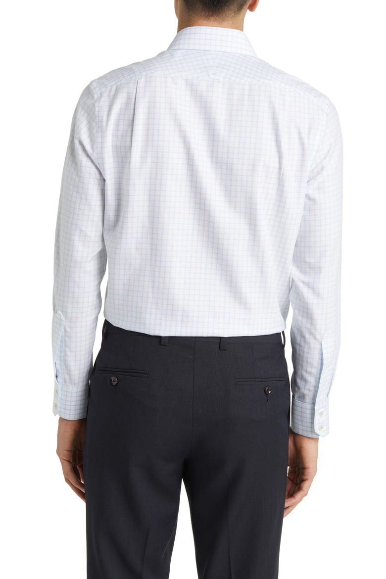 Slim Fit Non-Iron Grid Dress Shirt, Alternate, color, CORNFLOWER BLUE