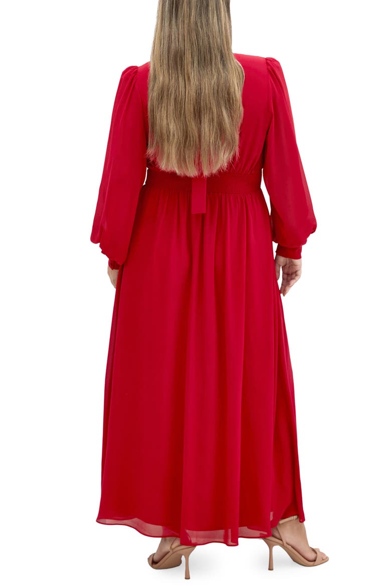 Alexandra Long Sleeve Open Back Maxi Dress, Alternate, color, ROSA