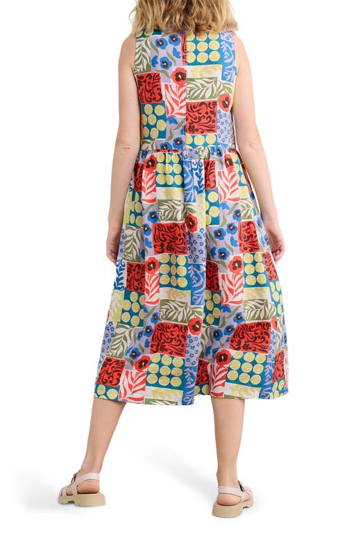 Seasalt Cornwall Lowland Sleeveless Linen Midi Dress In Multi