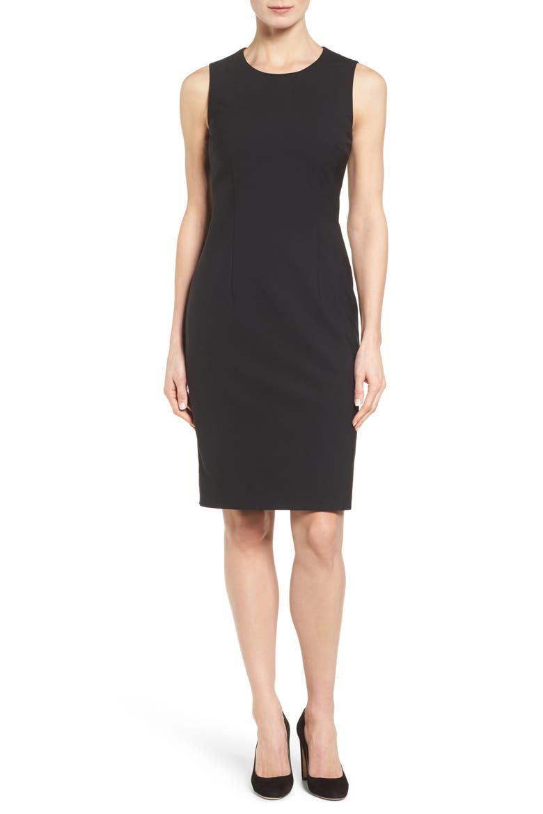 Dirusa Tropical Stretch Wool Dress, Main, color, BLK