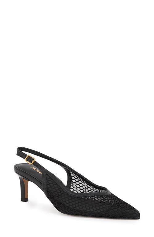 Reiss Sirena Pointed Toe Kitten Heel Slingback Pump In Black