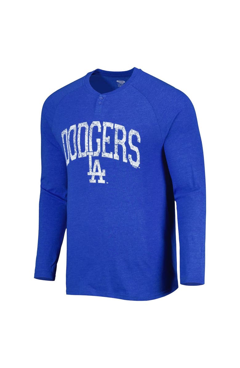 CONCEPTS SPORT Men's Concepts Sport Royal Los Angeles Dodgers Inertia Raglan Long Sleeve Henley T-Shirt, Alternate, color, 