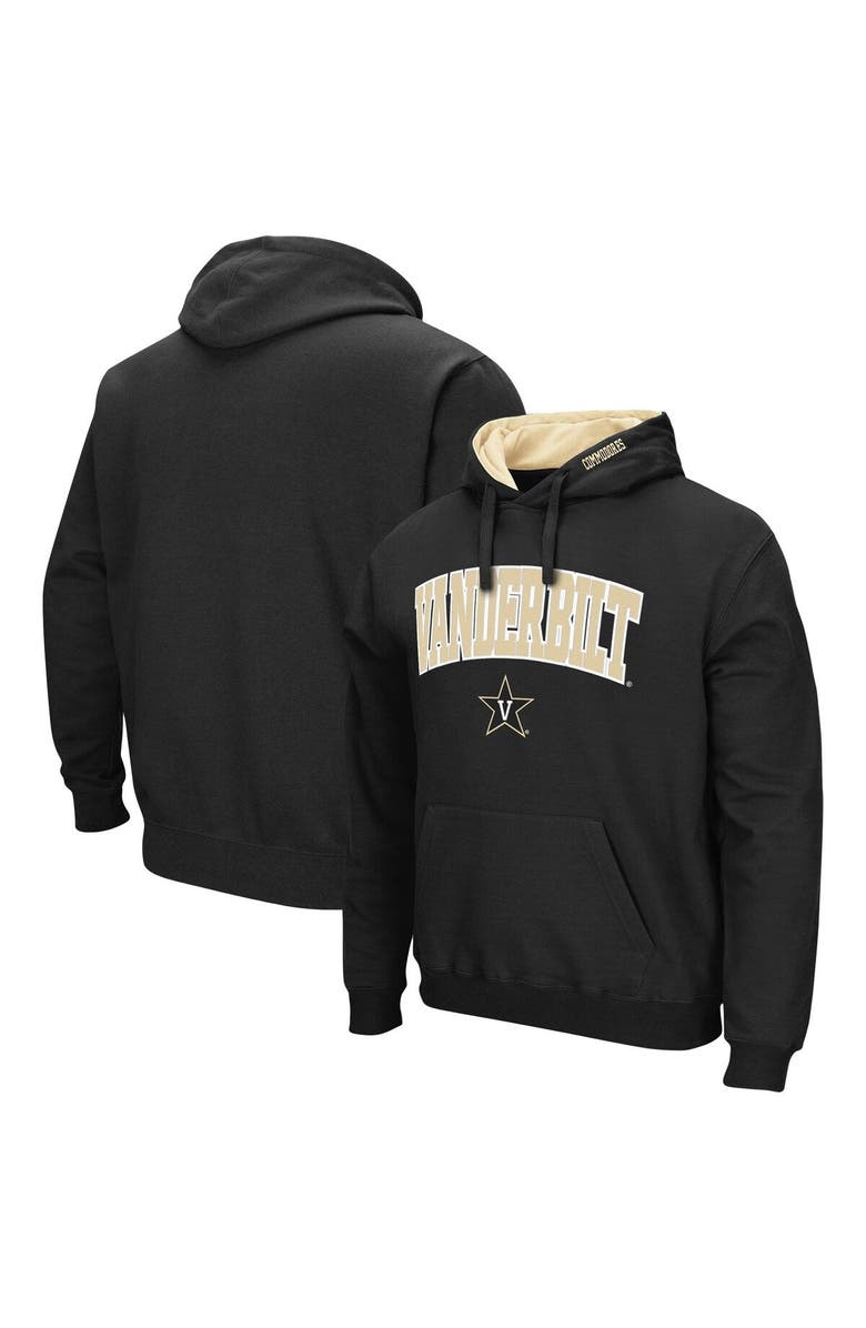 COLOSSEUM Men's Colosseum Black Vanderbilt Commodores Arch and Logo Pullover Hoodie, Alternate, color, 