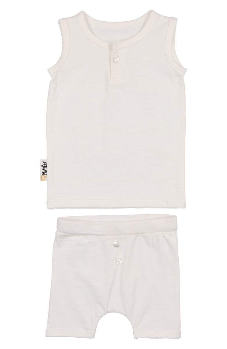Manière Kids' Cotton Button Tank Top & Shorts Set, Main, color, White