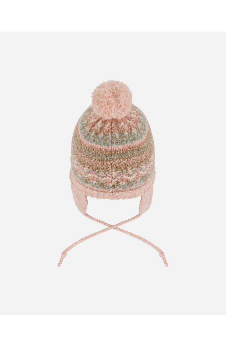Deux par Deux Lined Knit Pompom Hat with Ear Flaps, Main, color, 