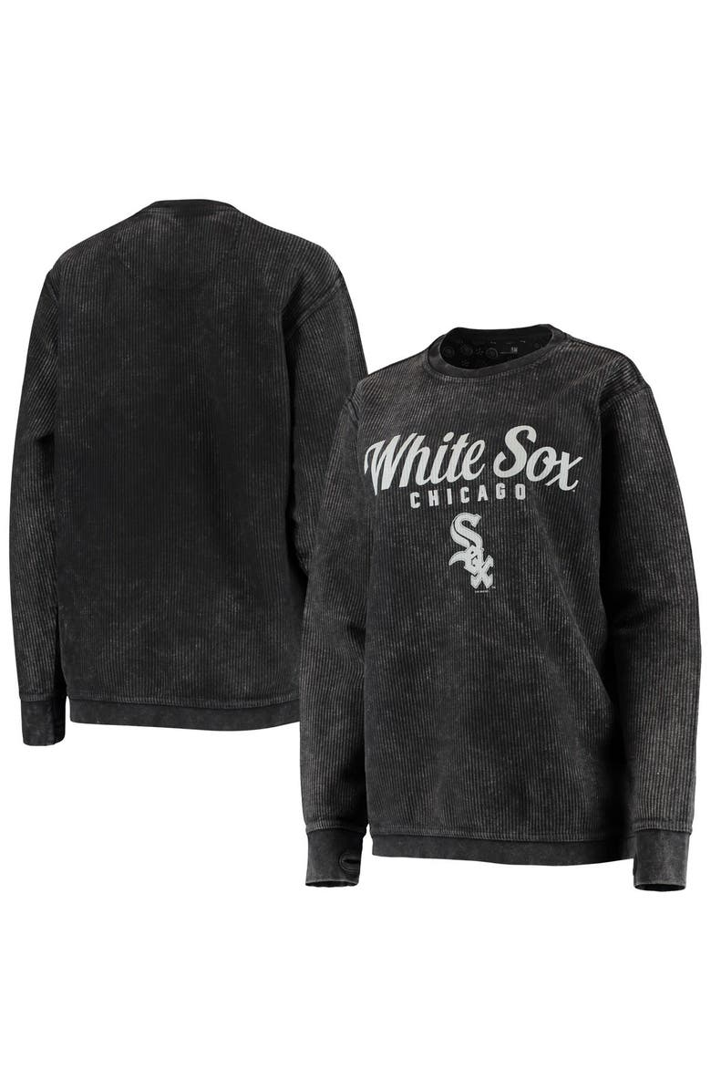 G-III 4HER BY CARL BANKS Women's G-III 4Her by Carl Banks Black Chicago White Sox Comfy Cord Pullover Sweatshirt, Main, color, Black