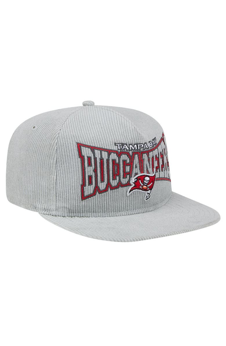 New Era Men's New Era Gray Tampa Bay Buccaneers Corduroy Golfer Adjustable Hat, Alternate, color,