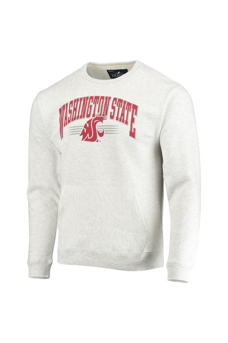 Men's League Collegiate Wear Heathered Gray Washington State Cougars Upperclassman Pocket Pullover Sweatshirt, Alternate, color, Heather Gray