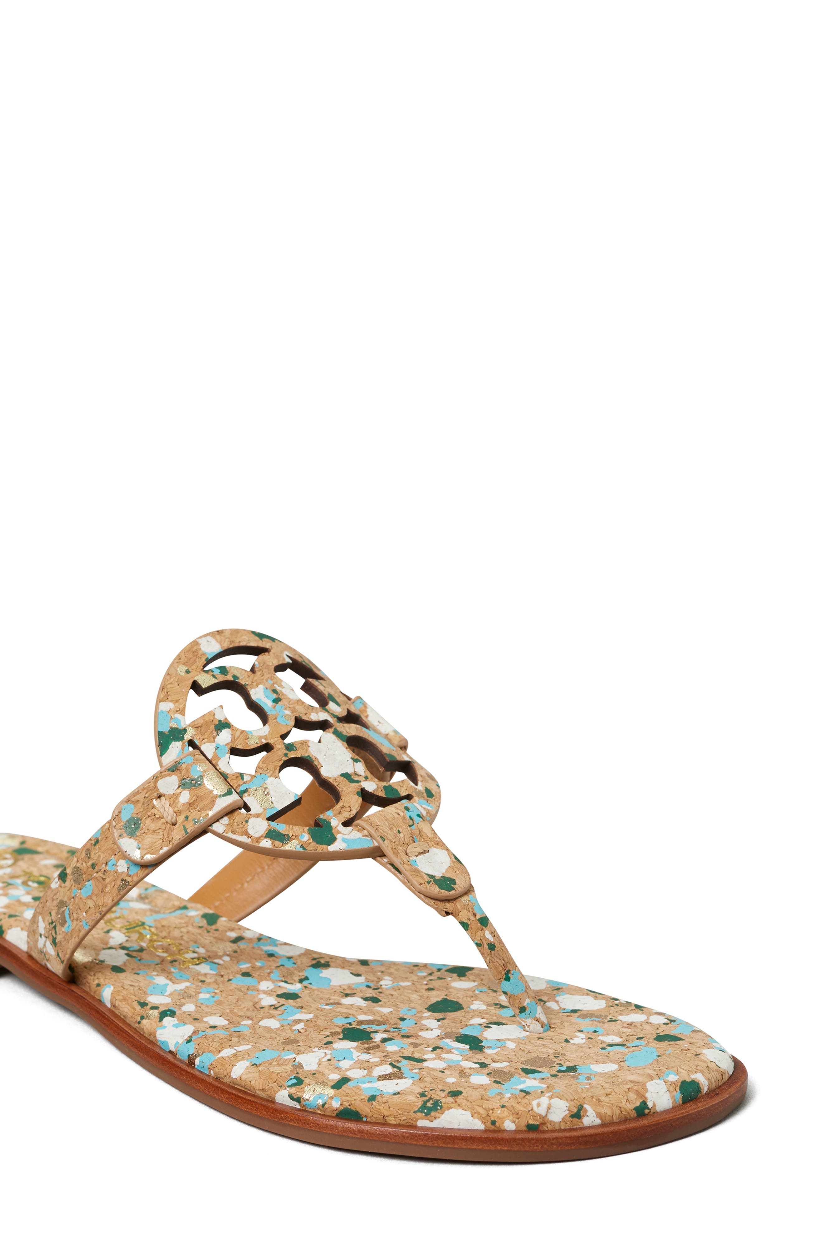 Tory Burch Miller Welt Flip Flop, Alternate, color, Blue Confetti Cork