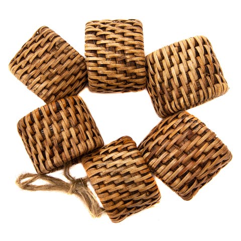 Artifacts Rattan Oval Napkin Rings - 6 piece set