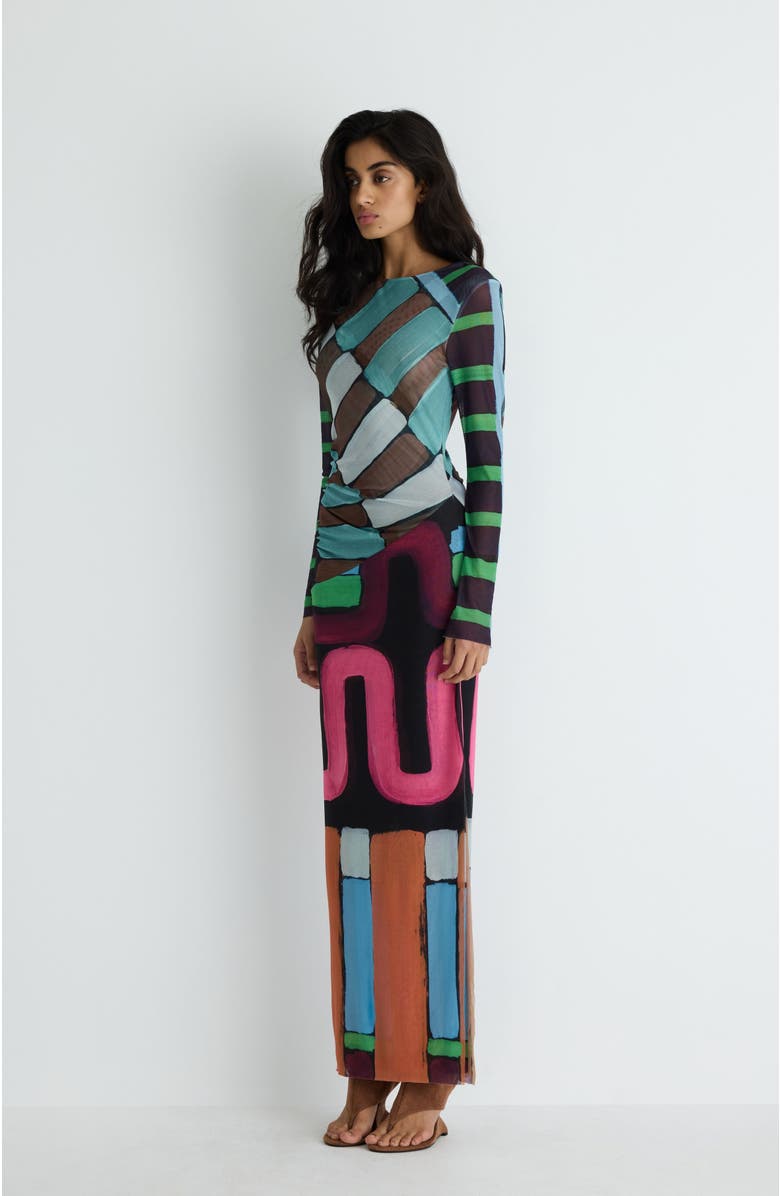 Romy Portia Dress, Alternate, color, Warped Linear