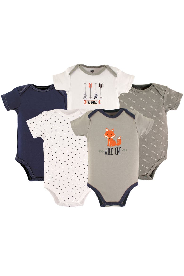 Multipack of 5 Comfortable Cotton Bodysuits, Main, color, Wild One