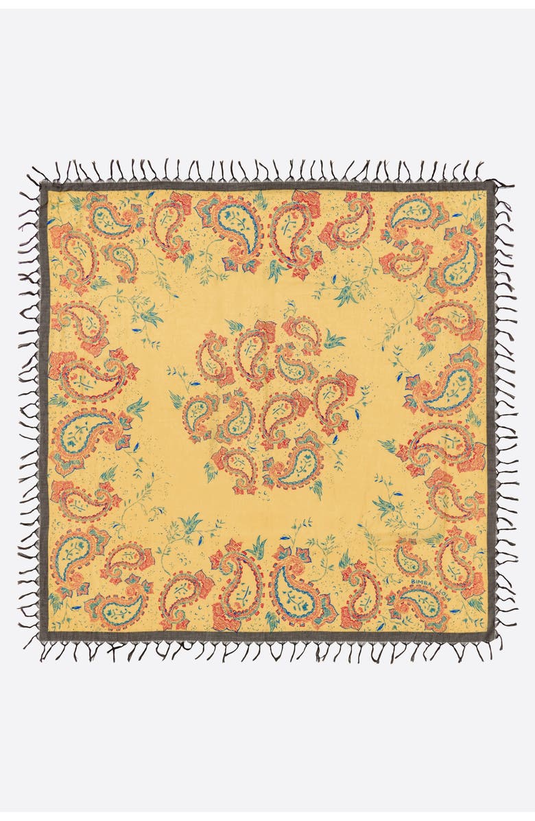 Bimba y Lola Paisley Shawl SS26, Main, color, Orange
