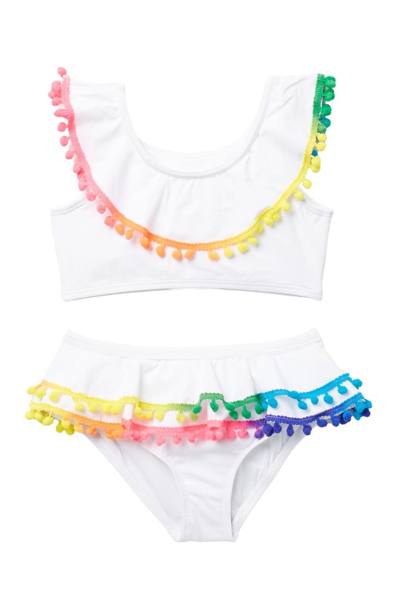 Heart and Harmony Pompom Two-Piece Swimsuit, Main, color, 