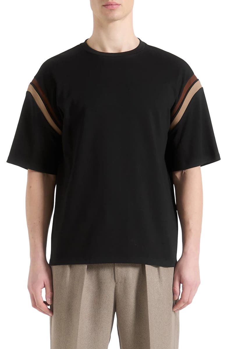 Manière De Voir Georges Varsity Cotton T-Shirt, Alternate, color, Black