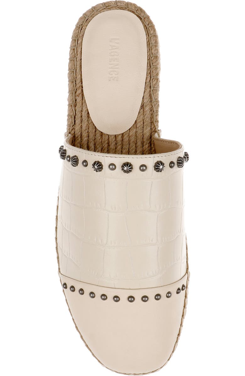 L
AGENCE Helenor Croc Embossed Mule, Alternate, color, Ecru