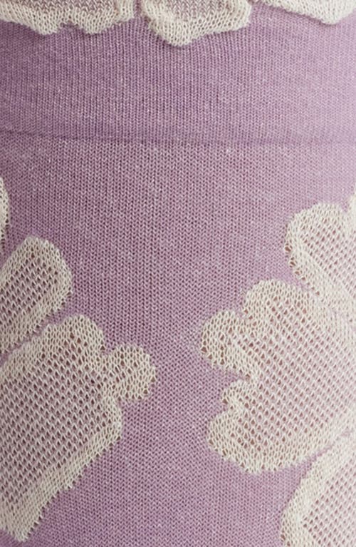 Casa Clara Dallas Crew Socks In Violet Daisy