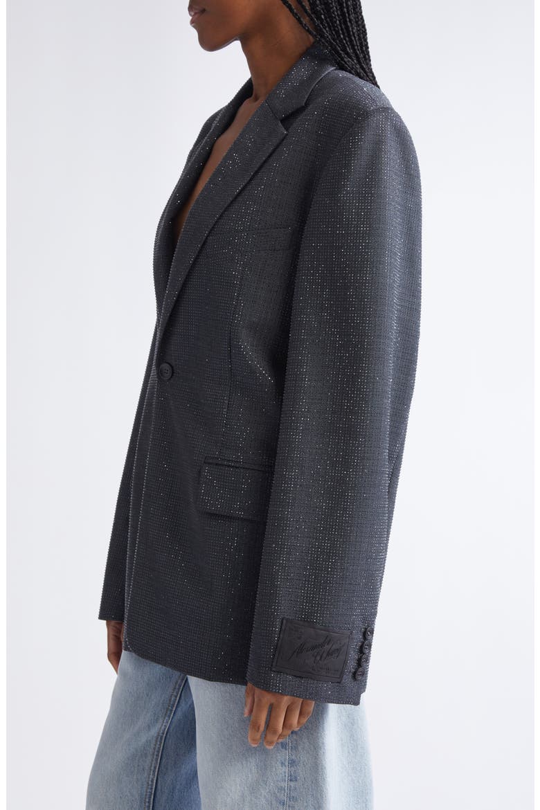 Hotfix Crystal Oversize Blazer, Alternate, color, GREY