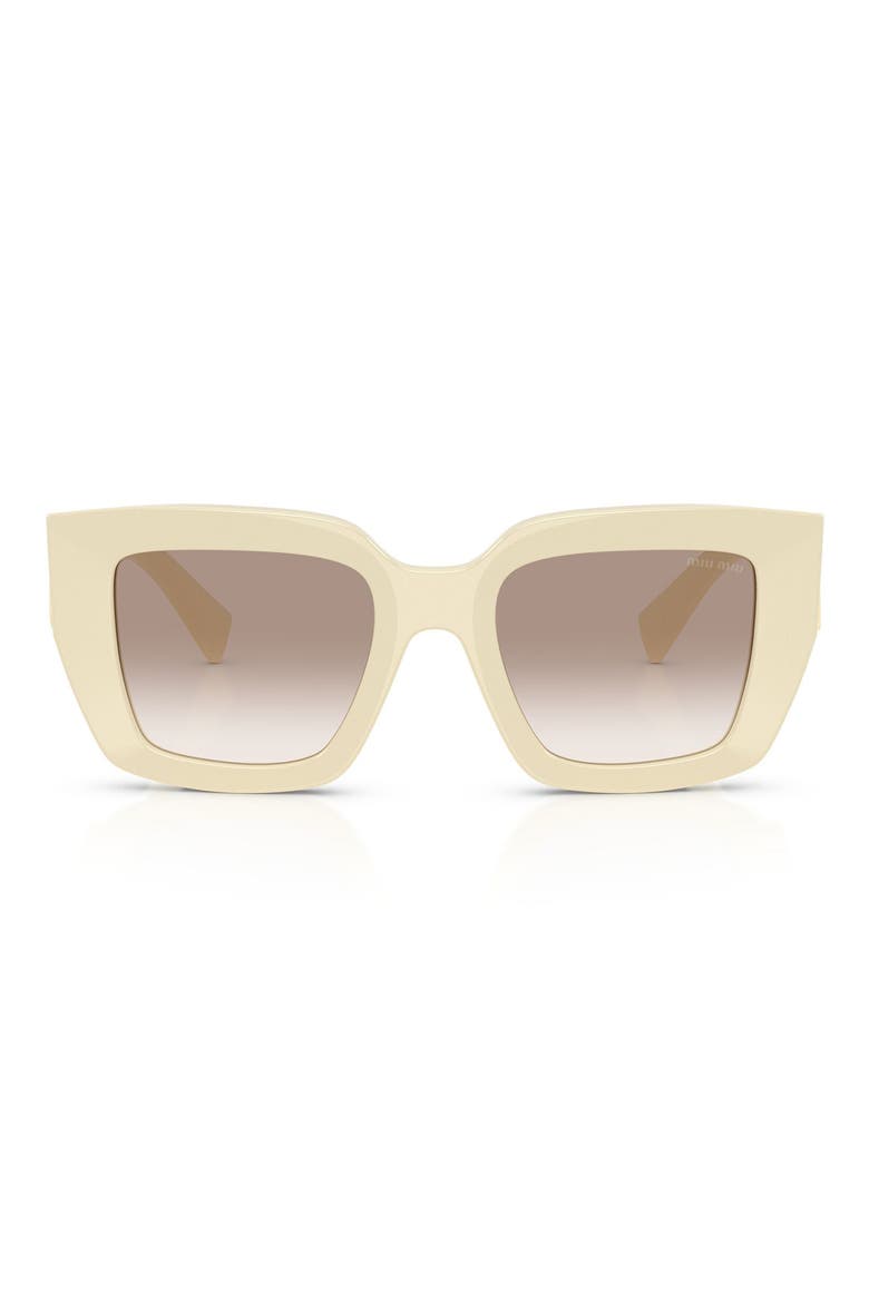 51mm Square Gradient Sunglasses, Main, color, MILK / CLEAR GRADIENT BROWN