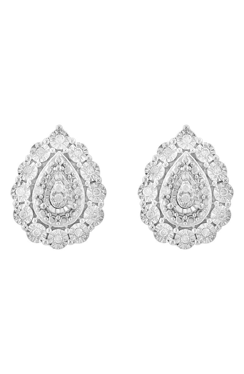 EFFY Diamond Pavé Teardrop Stud Earrings - 0.24ct., Alternate, color, White