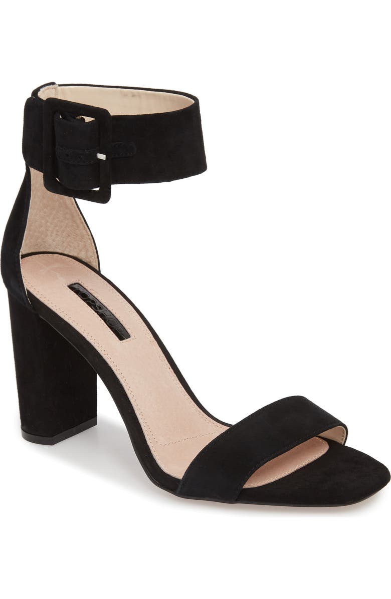 Topshop Rosie Block Heel Sandal, Main, color,