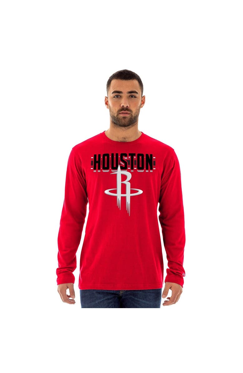 New Era Men's New Era Red Houston Rockets 2024/25 City Edition Long Sleeve T-Shirt, Alternate, color,