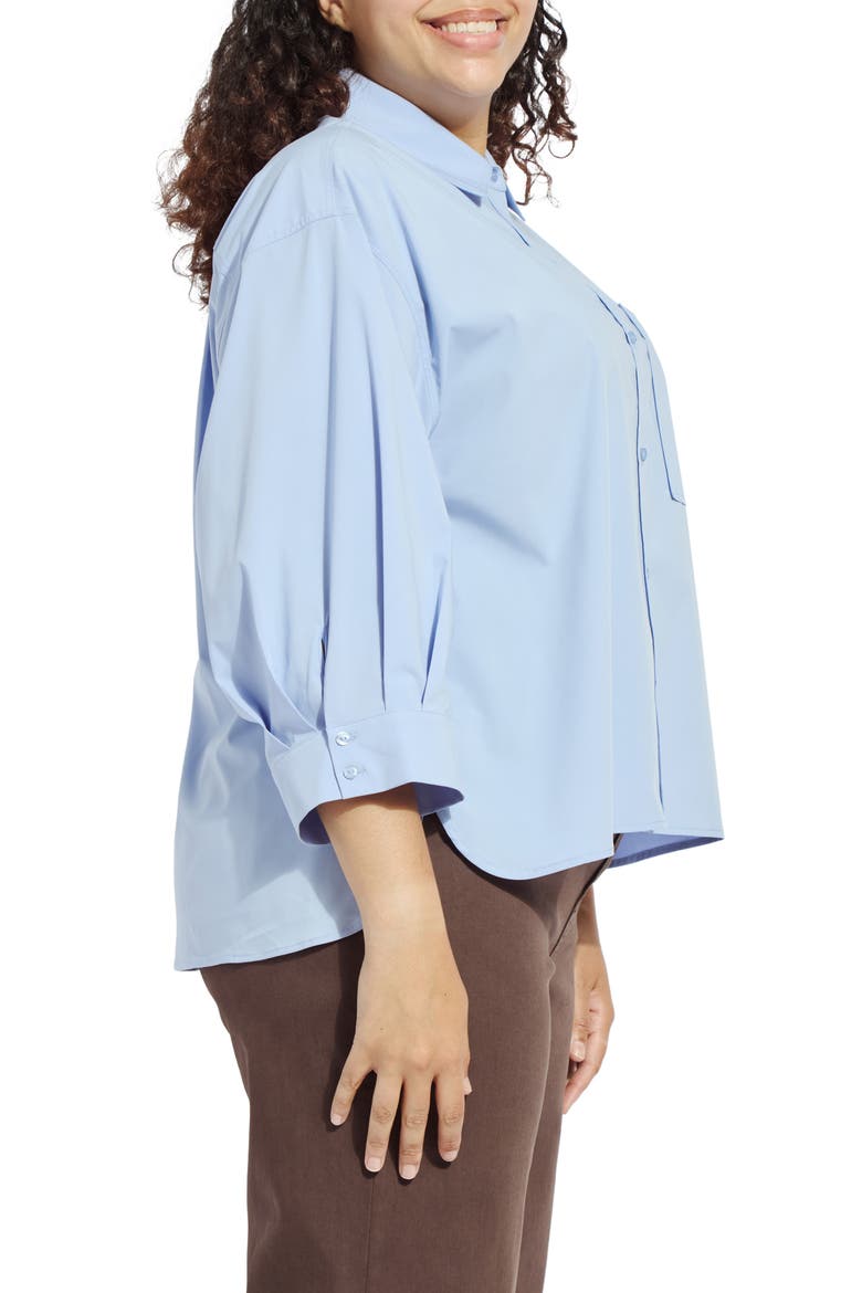 Enid Oversize Shirt, Alternate, color, FORGET-ME-NOT BLUE
