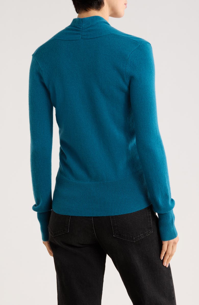 Sofia Cashmere Cashmere Faux Wrap Sweater, Alternate, color, Teal