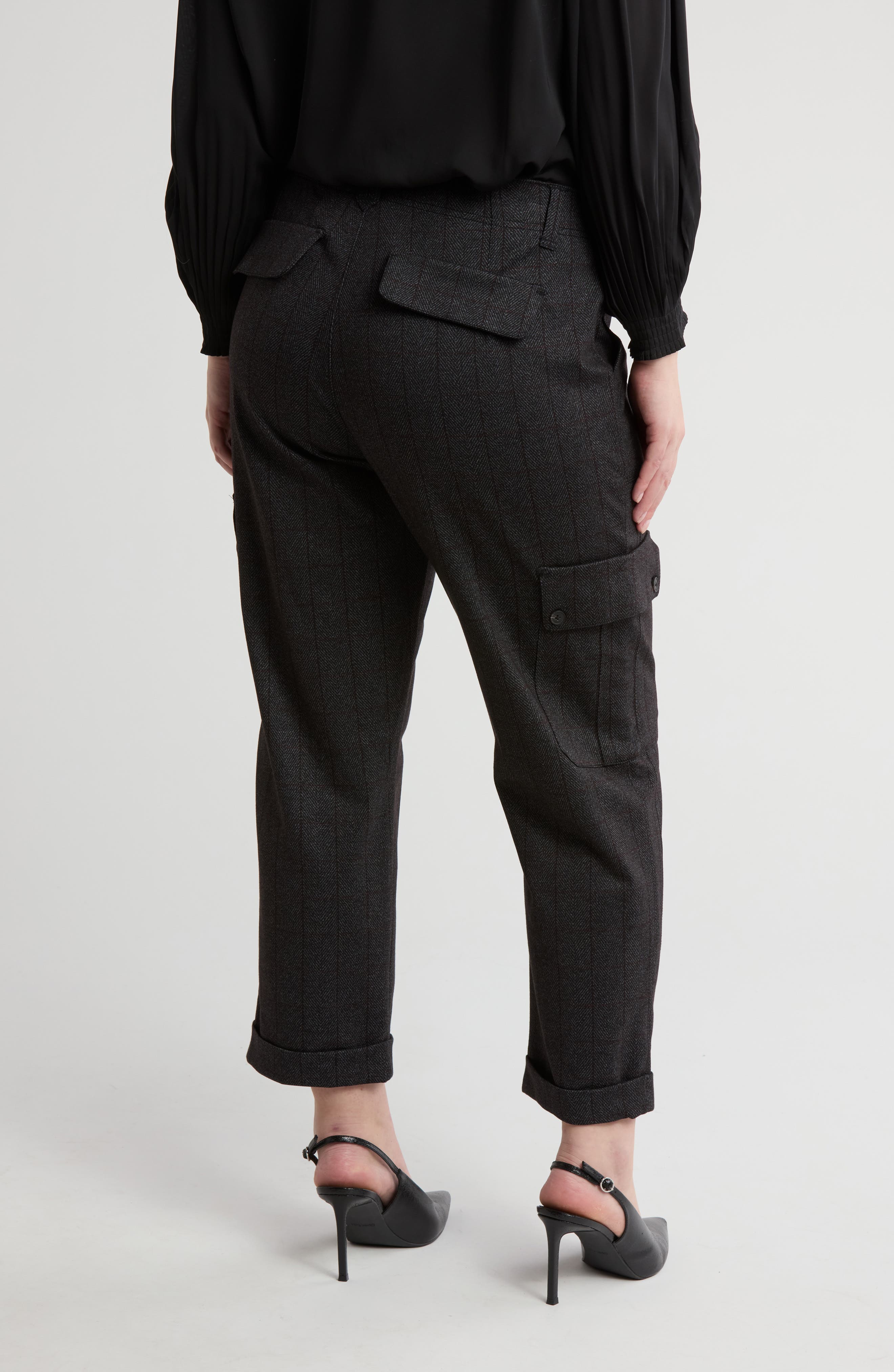 Stripe High Waist Crop Cargo Pants - image 2