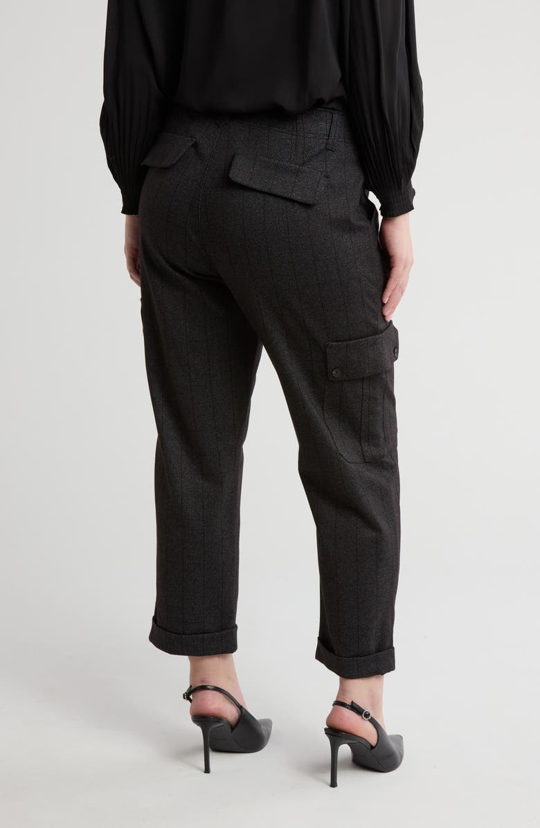 Democracy Stripe High Waist Crop Cargo Pants, Alternate, color, Charcoal Multi