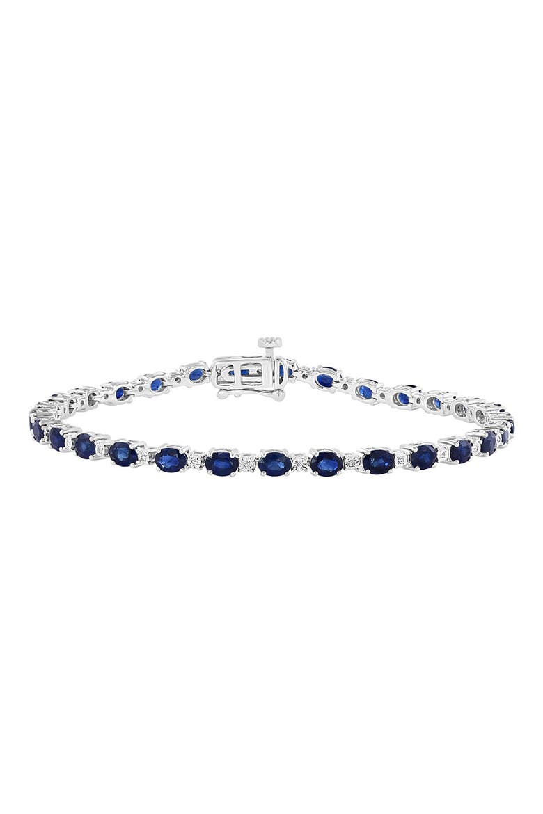 Sterling Silver Ruby Diamond Bracelet - 0.06 ctw., Main, color, BLUE