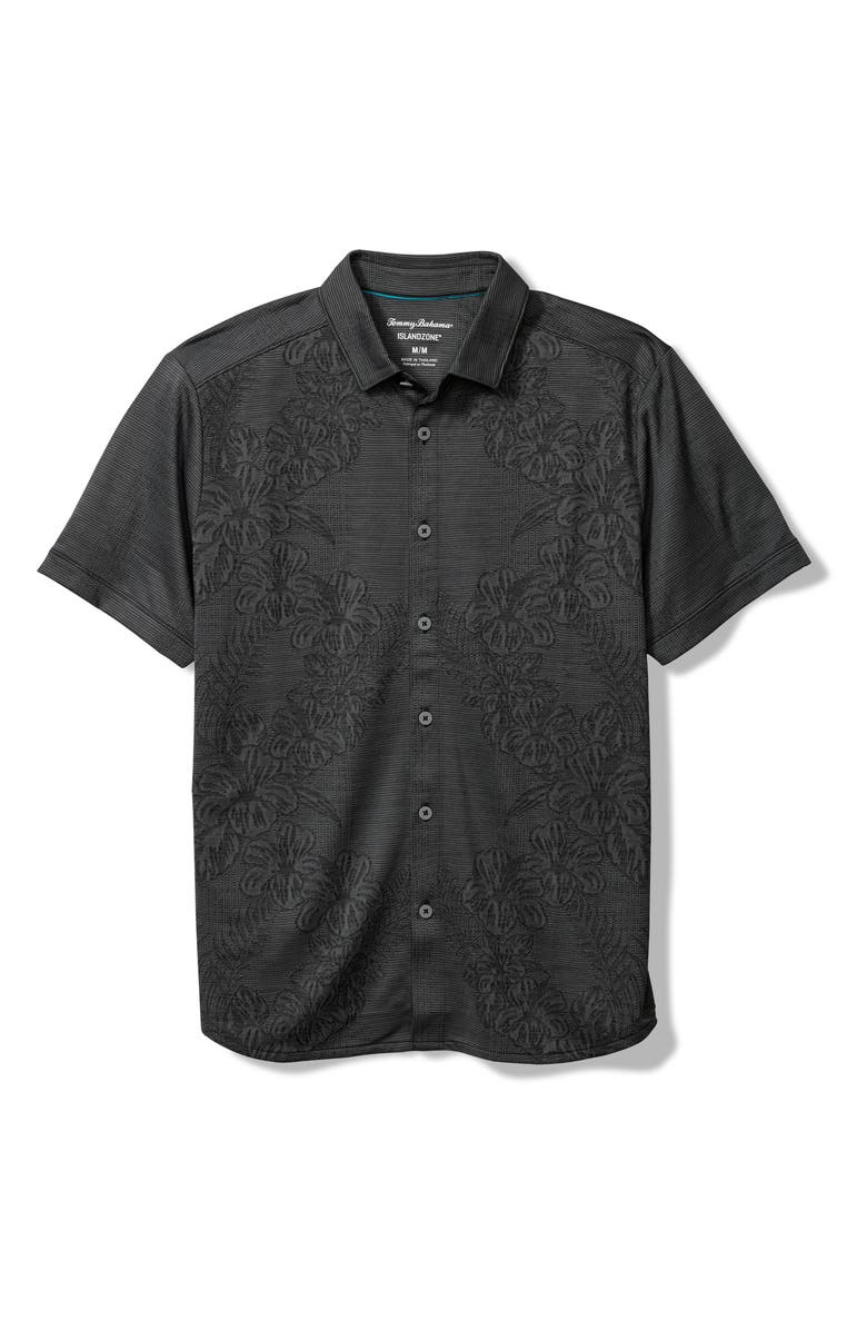 Tommy Bahama Palm Coast Cascade Vines IslandZone<sup>®</sup> Performance Short Sleeve Knit Button-Up Shirt, Main, color, 