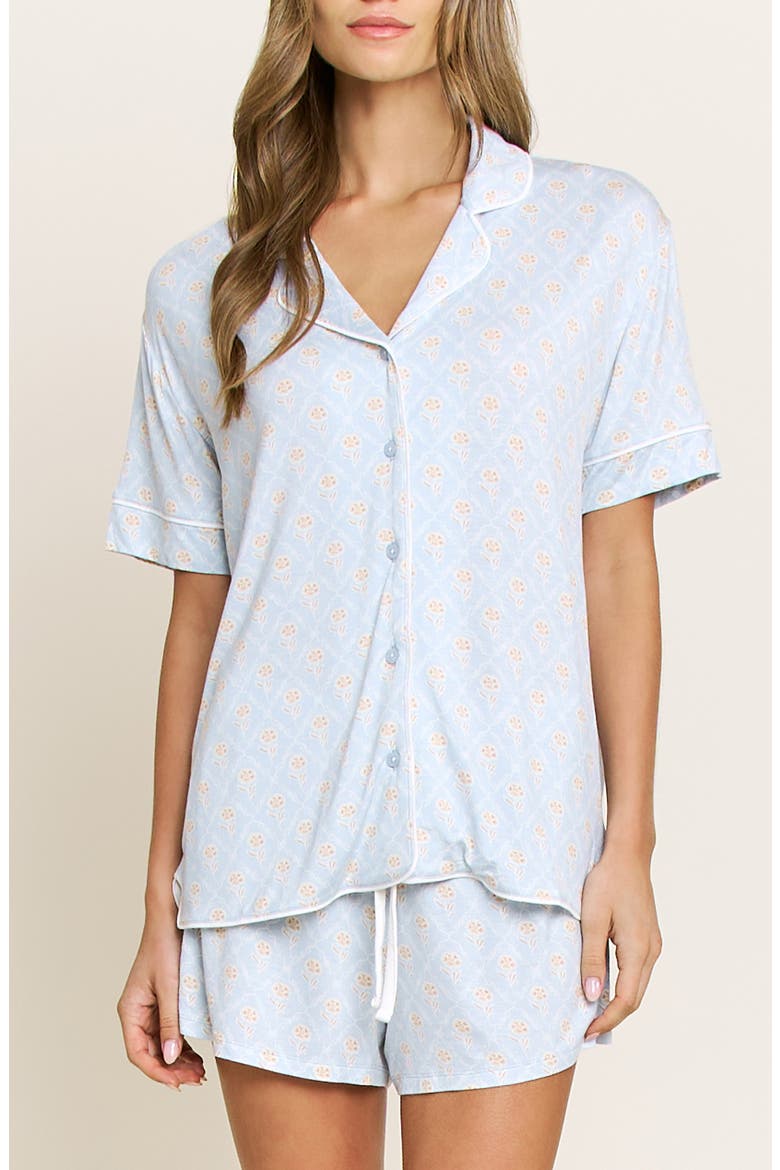 All American Shortie Pajamas, Main, color, BLUE SKY GARDEN FLORAL